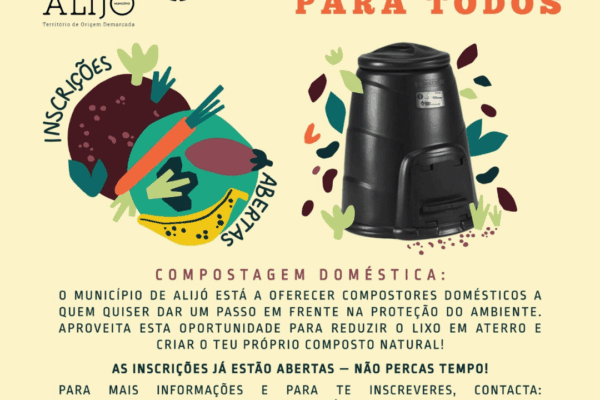 Alijó disponibiliza 300 compostores domésticos gratuitamente