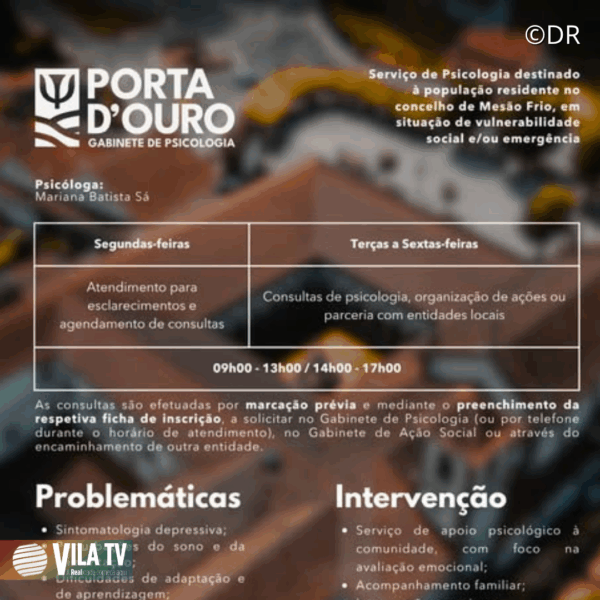 Município de Mesão Frio disponibiliza apoio psicológico gratuito para a população