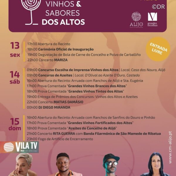 Feira dos Vinhos e Sabores dos Altos ocorre em Alijó entre 13 e 15 de junho