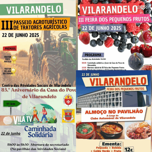 Vilarandelo recebe várias atividades no próximo domingo, 22 de junho