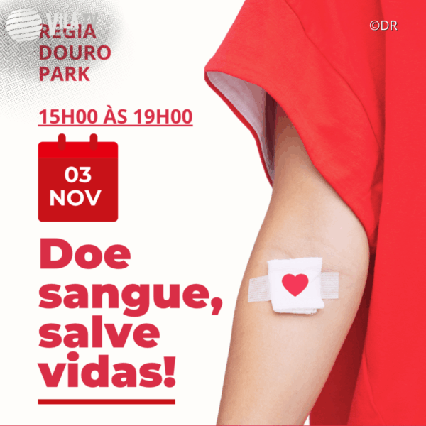 Regia-Douro Park promove sessão de recolha de sangue a 3 de novembro