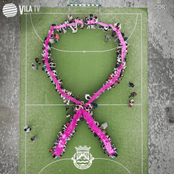 CPCJ e Centro Escolar de Mesão Frio assinalam Outubro Rosa com laço humano