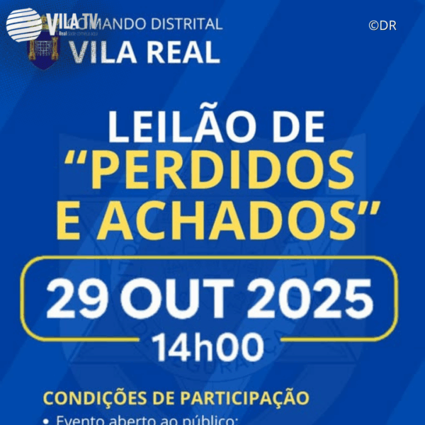 PSP de Vila Real promove leilão de bens “perdidos e achados” a 29 de outubro