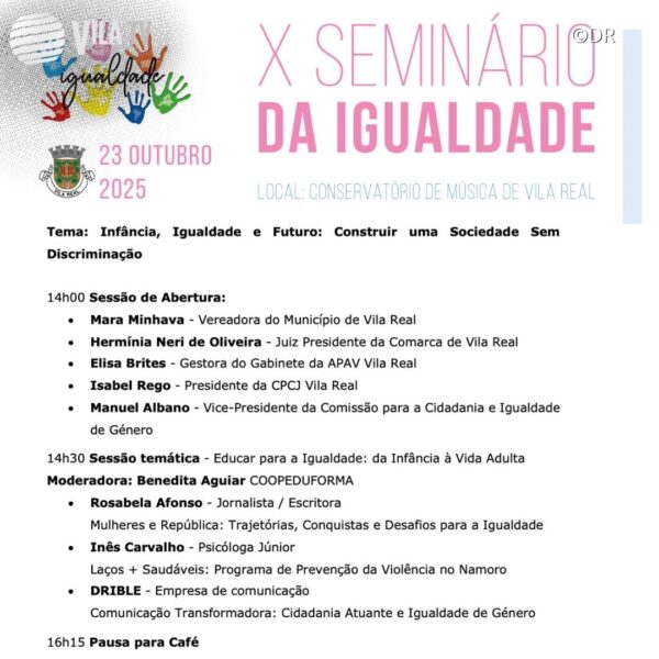 Seminário de Igualdade e Não discriminação ocorre quinta-feira em Vila Real
