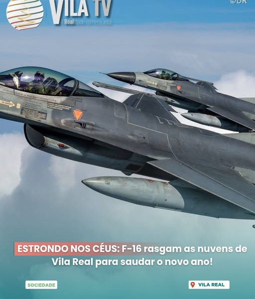 Caças F-16 Rasgam os Céus de Vila Real em Treino Supersónico de Ano Novo